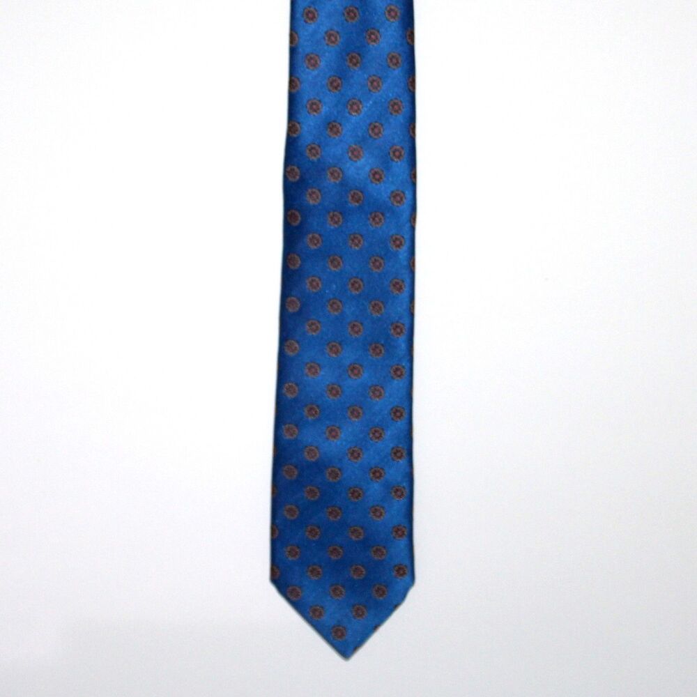 Geoff Nicholson Necktie blue gold 100% silk Italy